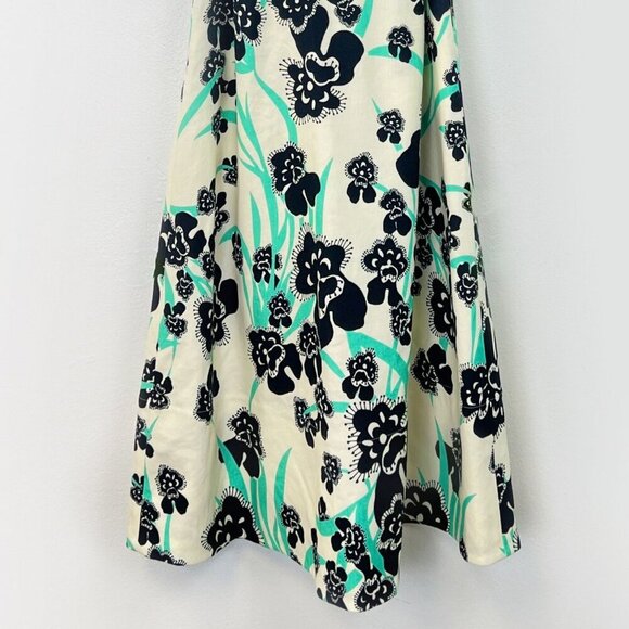 NWT ST. JOHN Orchid Fever Print Twill Belted Midi Dress Size US 2 - Picture 9 of 13